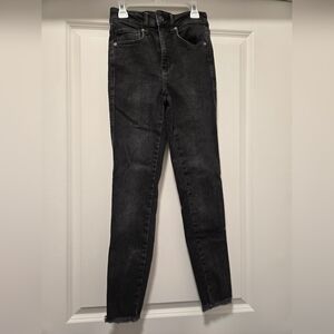 We The Free Free People Womens Charcoal Raw Hem High Rise Skinny Jeans - size 25